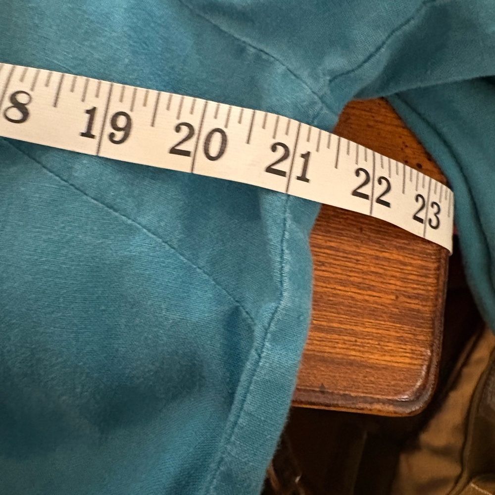 Coldwater Creek Linen Deep Teal Floral Tunic V-Neck Embroidered - Picture 3 of 5